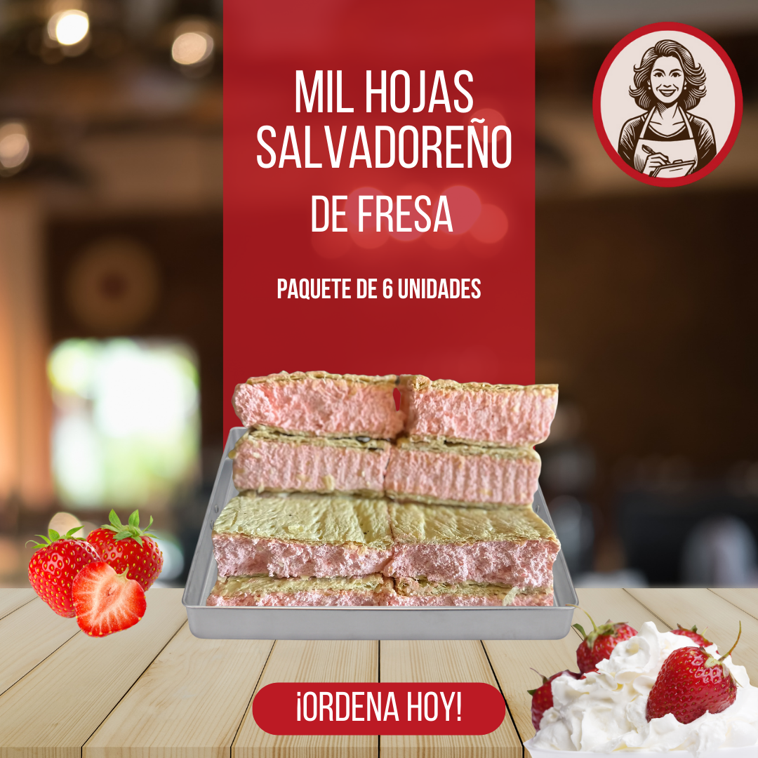 Milhojas Salvadoreño de Fresa